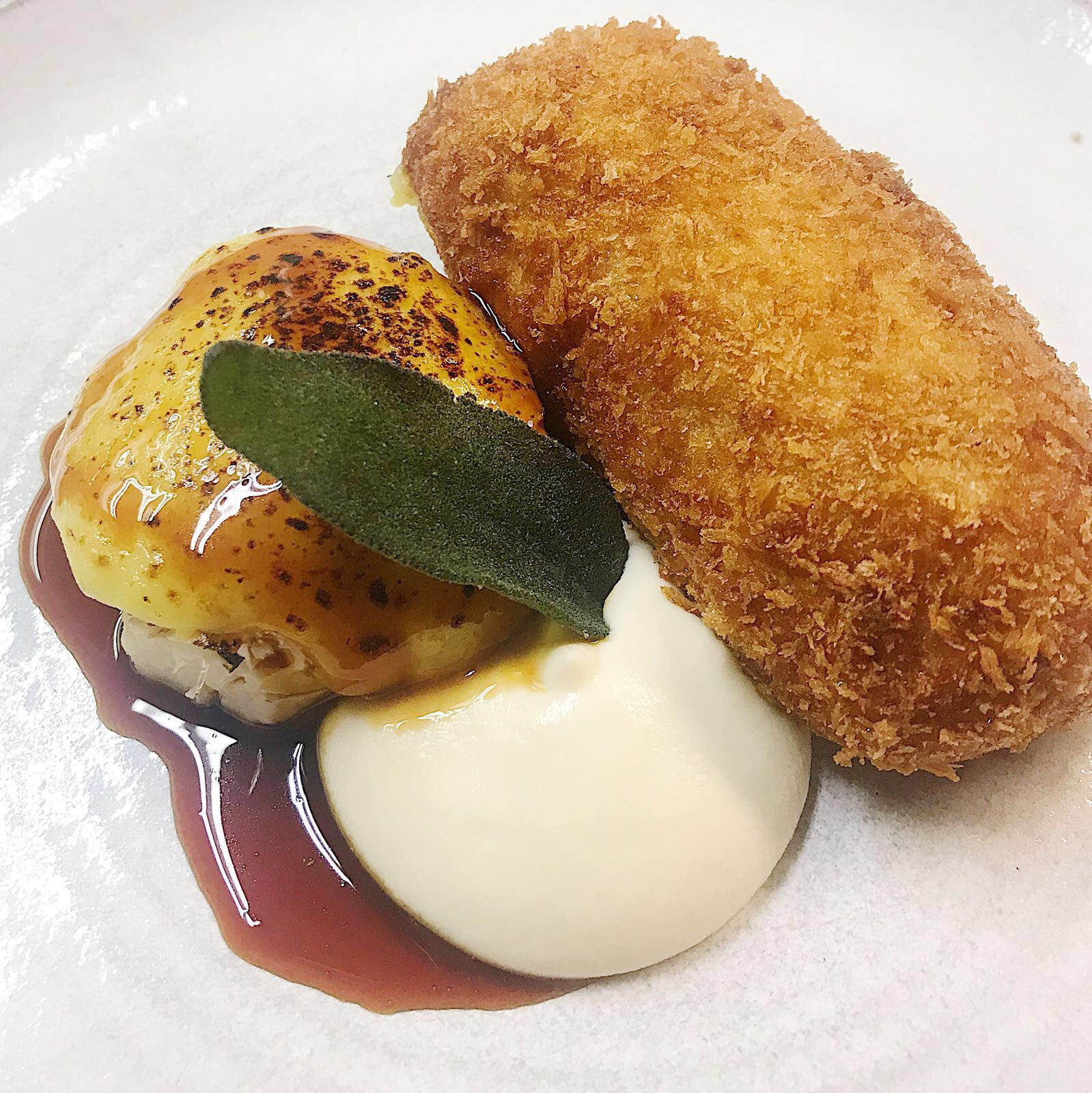Chicken kiev with cauliflower cheese   